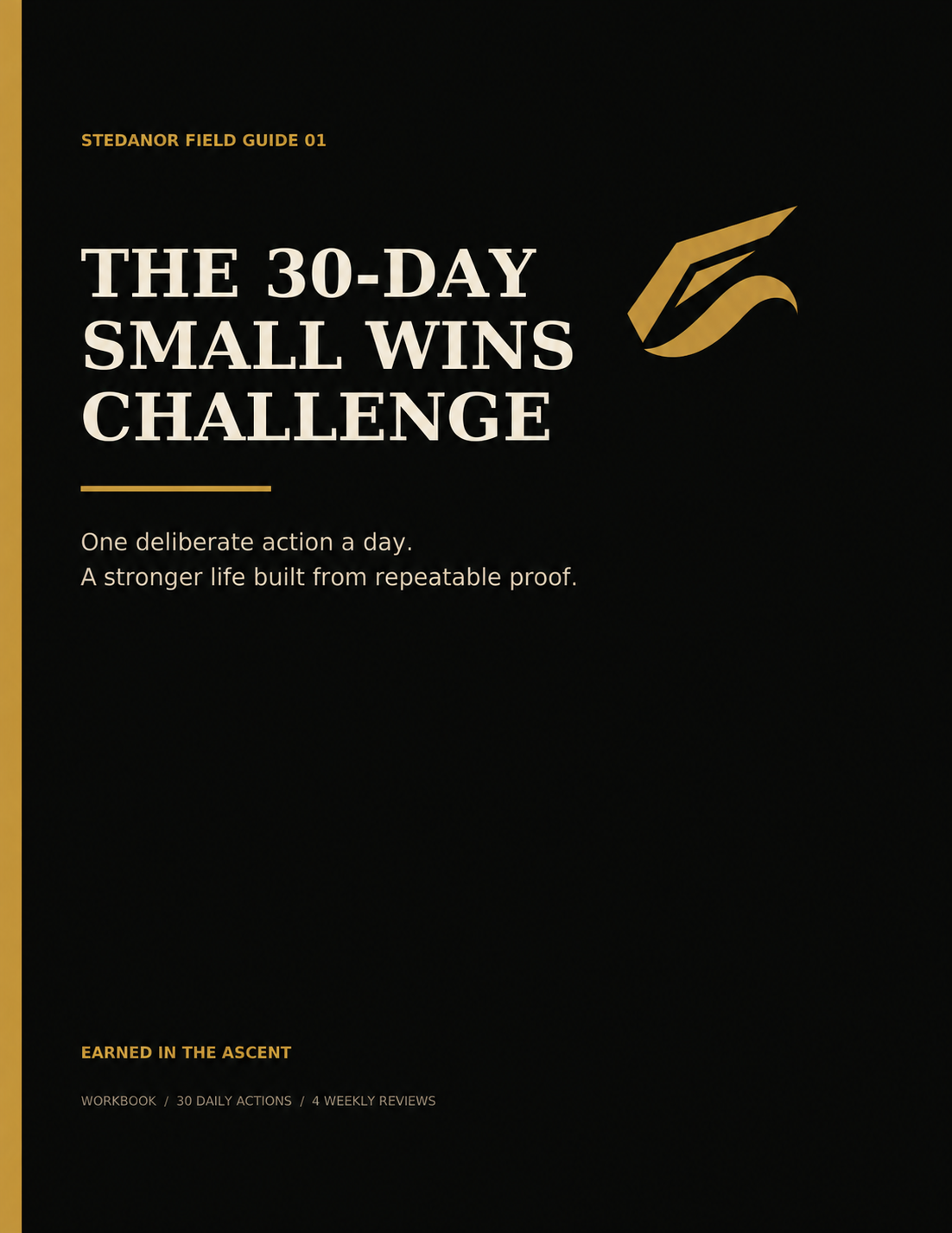 Cover of the STEDANOR 30-Day Small Wins Challenge workbook
