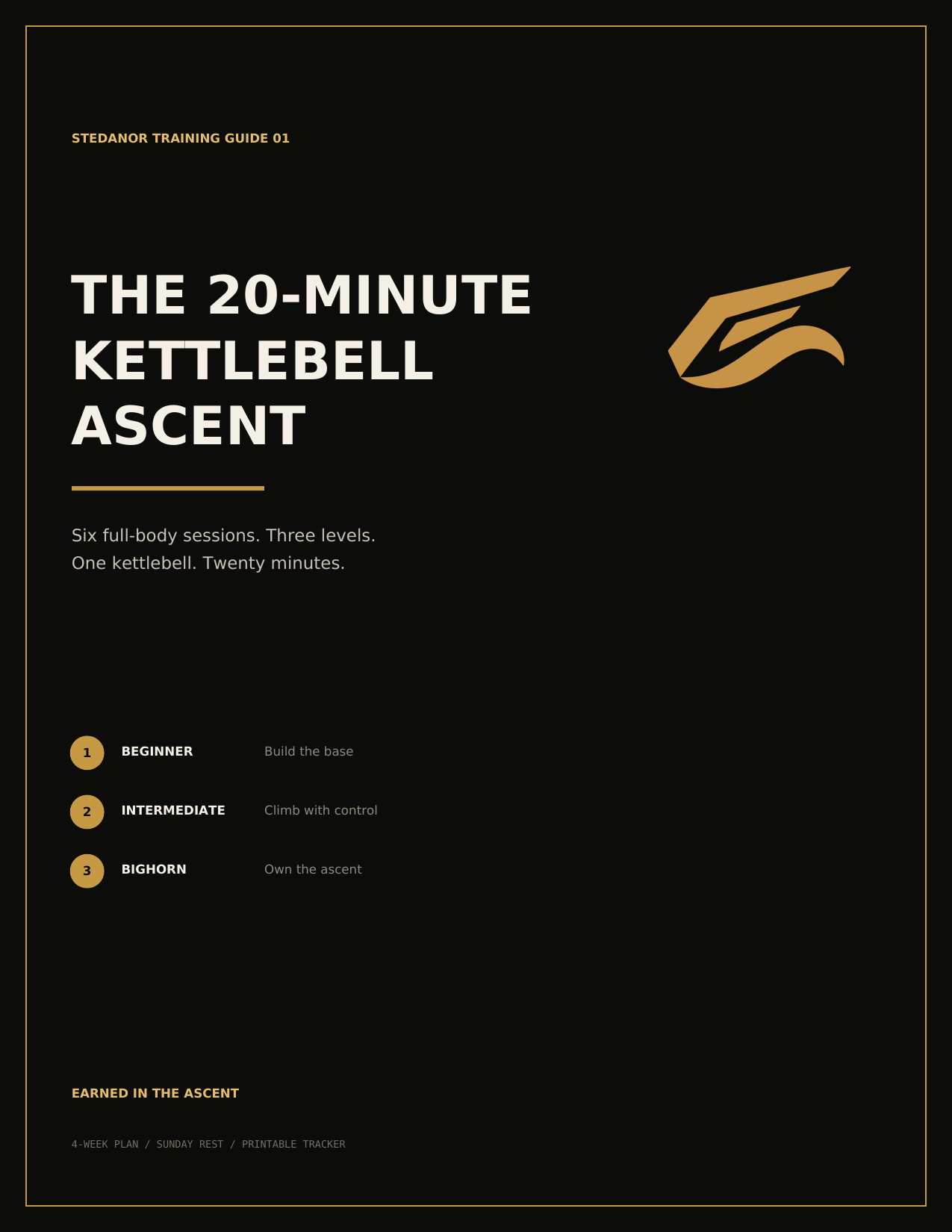 Cover of the STEDANOR 20-Minute Kettlebell Ascent workout guide