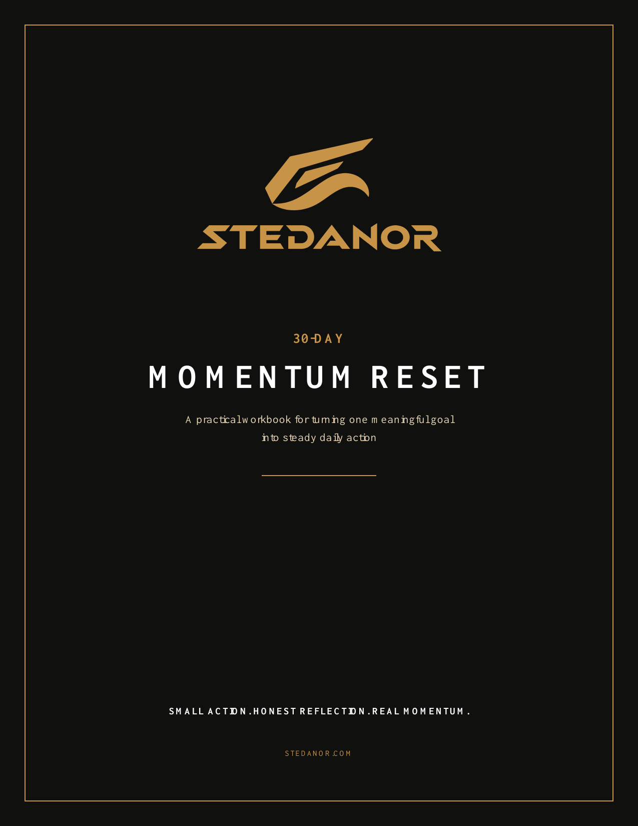 Cover of the STEDANOR 30-Day Momentum Reset workbook